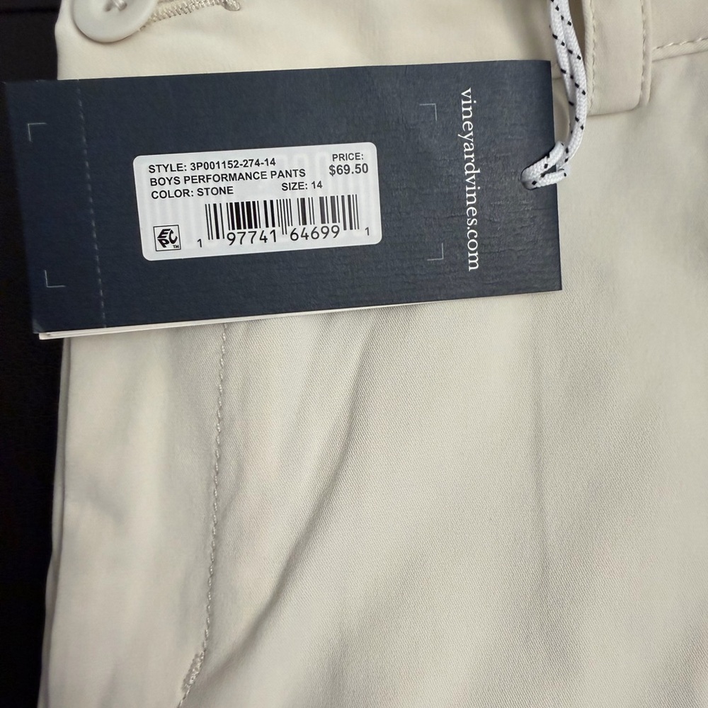 Vineyard Vines Boy’s Performance Chinos - Stone color NWT - Picture 2 of 5